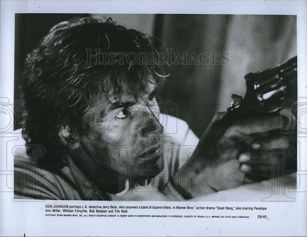 1989 Press Photo Actor Don Johnson In &quot;Dead Bang&quot;- Historic Images