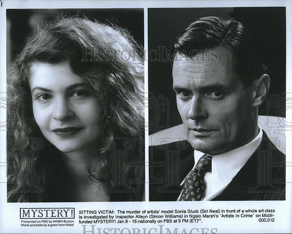 Press Photo Siri Neal, Simon Williams, &quot;Artists in Crime&quot; on &quot;Mystery&quot;- Historic Images