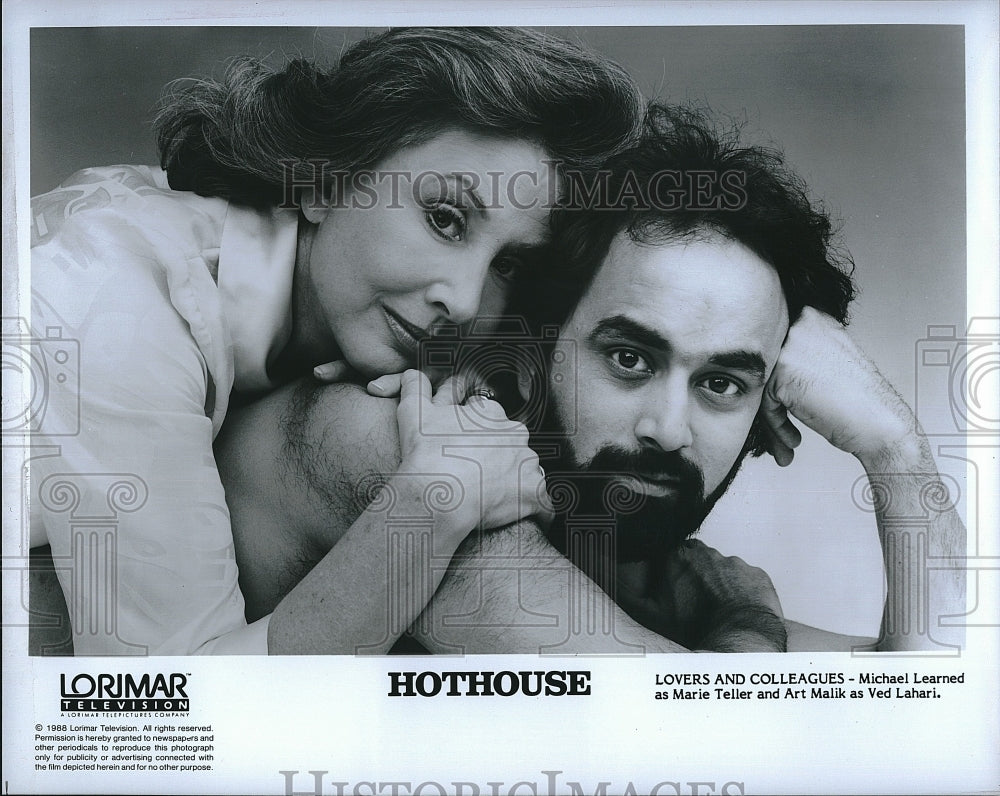 1988 Press Photo Actress Michael Lerned &amp; Art Malik in &quot;Hothouse&quot;- Historic Images