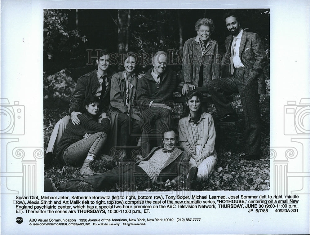 1988 Press Photo Cast Members of &quot;Hothouse&quot;- Historic Images