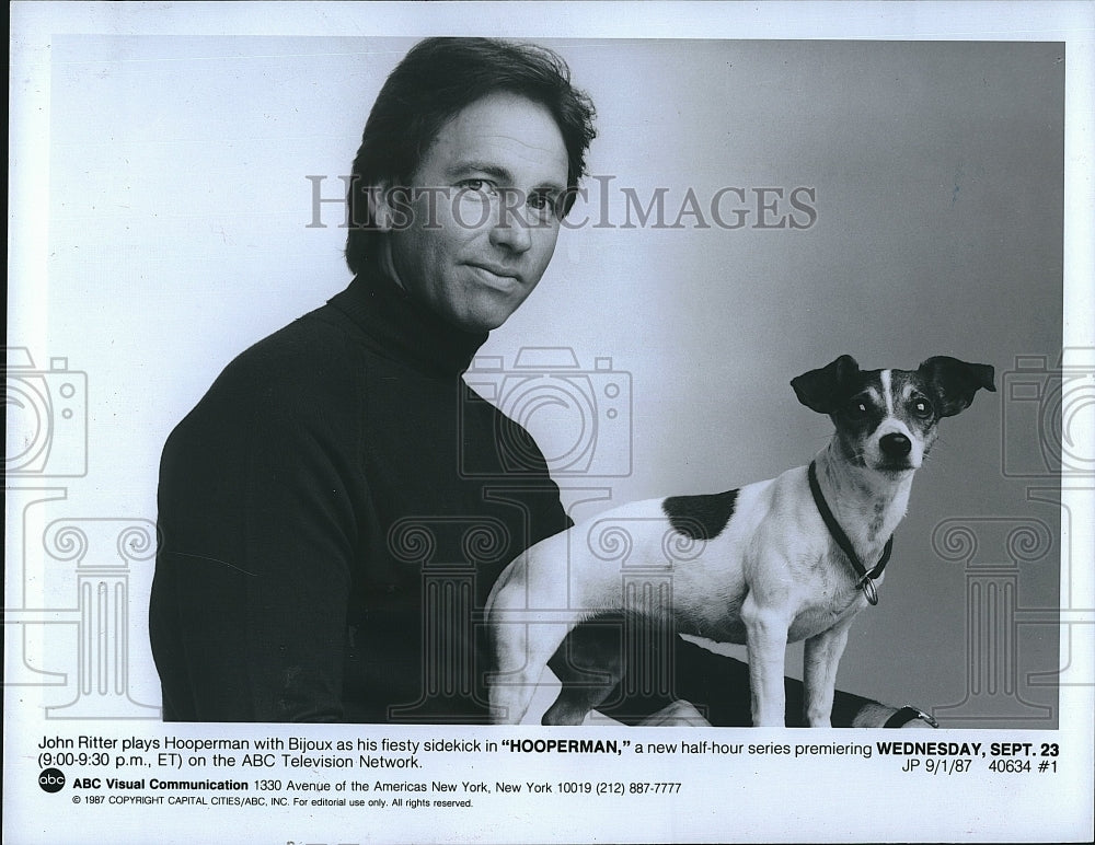 1987 Press Photo Actor, Comedian John Ritter In Hooperman- Historic Images