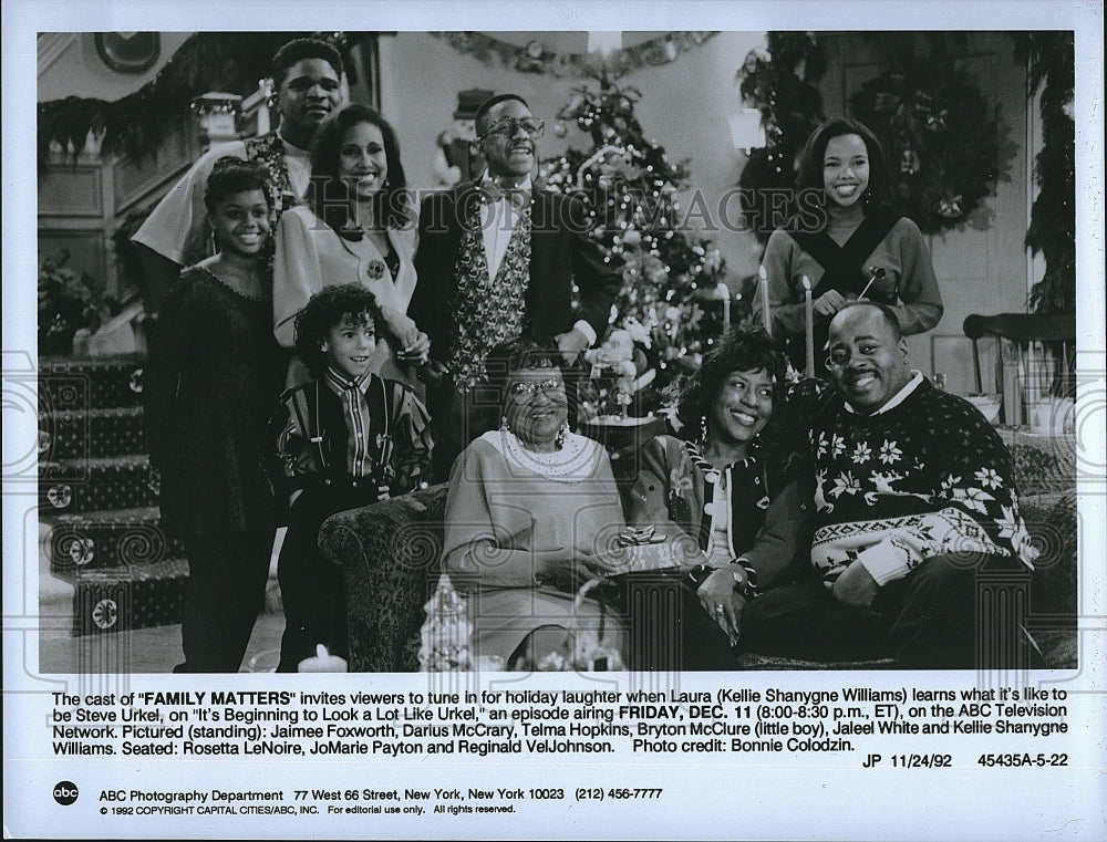 1992 Press Photo Actor Jaleel White, Kellie S. Williams, Jaimee Foxworth- Historic Images