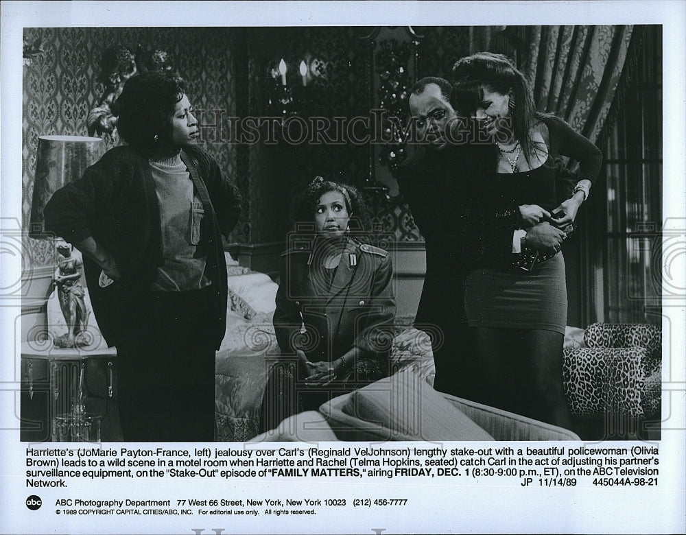 1989 Press Photo JoMarie Payton France, Reginald VelJohnson, Olivia Brown- Historic Images