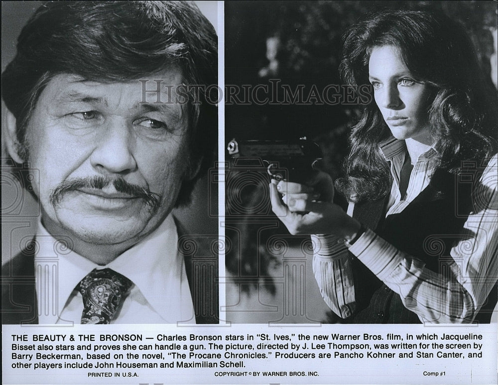 1976 Press Photo &quot;St Ives&quot; Charles Bronson, Jacqueline Bisset- Historic Images