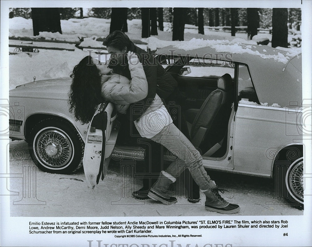 1985 Press Photo Emilio Estevez stars in &quot;St. Elmo&#39;s Fire&quot;- Historic Images