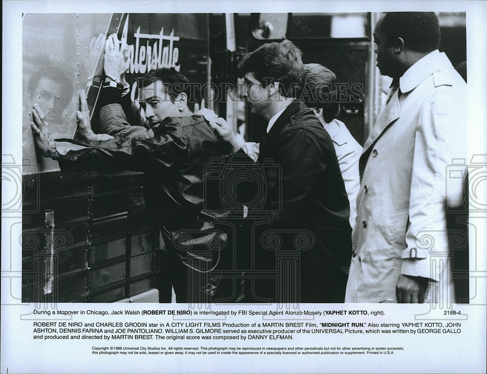 1988 Press Photo Robert De Niro, Yaphet Kotto, &quot;Midnight Run&quot;- Historic Images