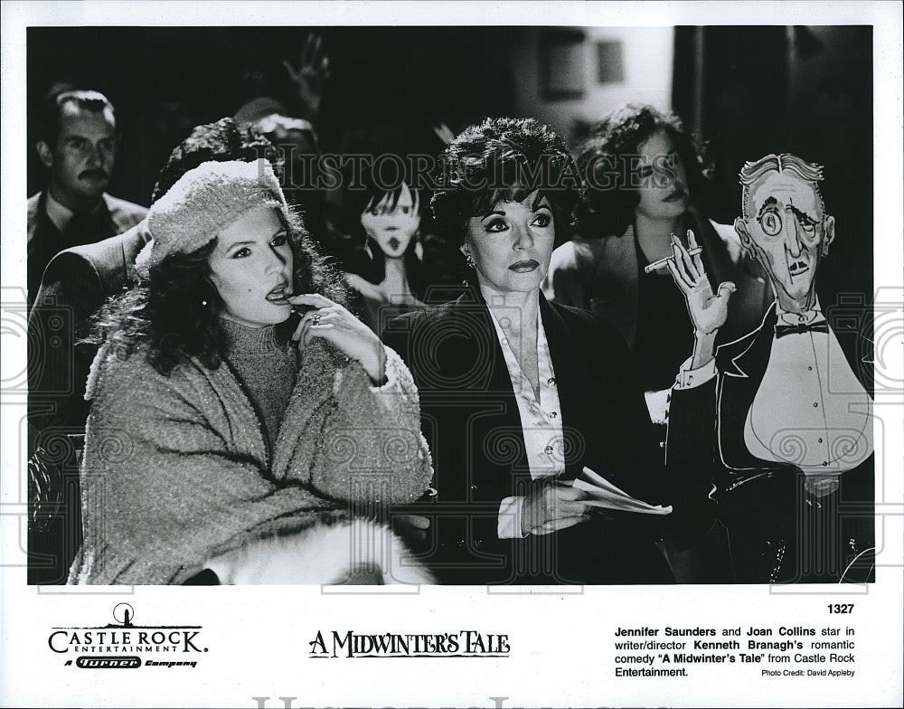 1996 Press Photo Jennifer Saunders, Joan Collins &quot;A Midwinter&#39;s Tale&quot;- Historic Images