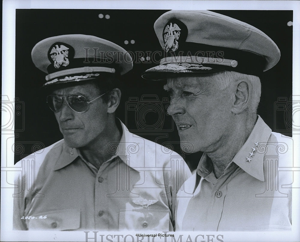 Press Photo Movie Midway Charlton Heston Henry Fonda Actors- Historic Images