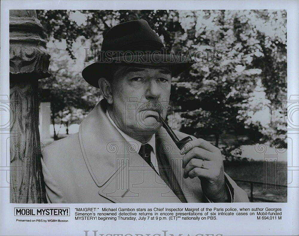 Press Photo Michael Gambon in &quot;Maigret&quot; on &quot;Mystery&quot;- Historic Images