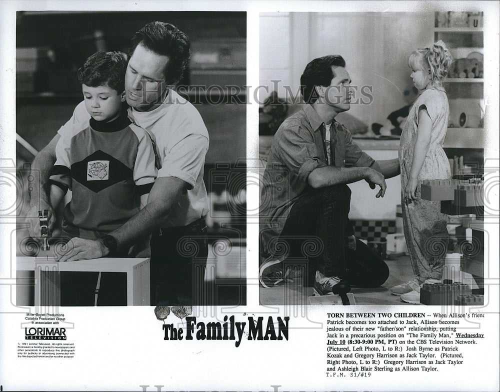 1992 Press Photo &quot;The Family Man&quot; Gregory Harrison,Josh Bryne,Ashleigh Sterling- Historic Images