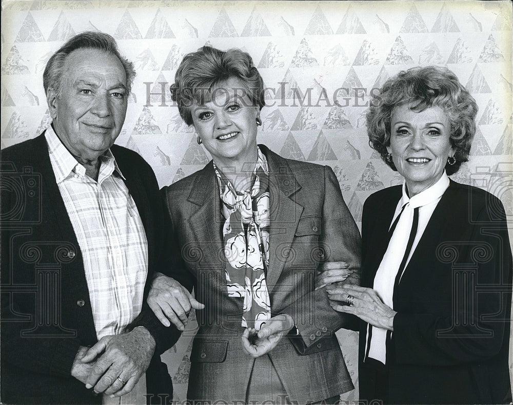 1987 Press Photo Jeffrey Lynn and Angela Lansbury in &quot;Murder, She Wrote&quot;- Historic Images