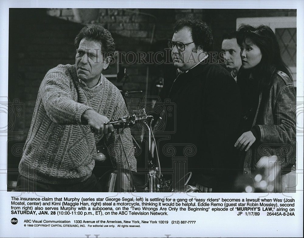 1989 Press Photo George Segal Robin Mossley and Josh Mostel in "Murphy's Law"- Historic Images
