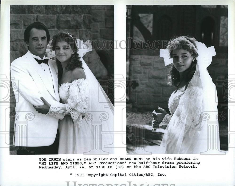 1991 Press Photo Tom Irwin and Helen Hunt in "My Life and Times"- Historic Images