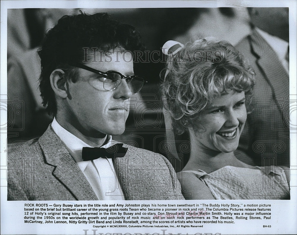 1978 Press Photo &quot;The Buddy Holly Story&quot; Gary Busey,Amy Johnson- Historic Images