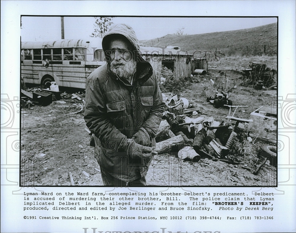 1991 Press Photo Lyman Ward, Bill Ward Murder, Brother&#39;s Keeper Film- Historic Images