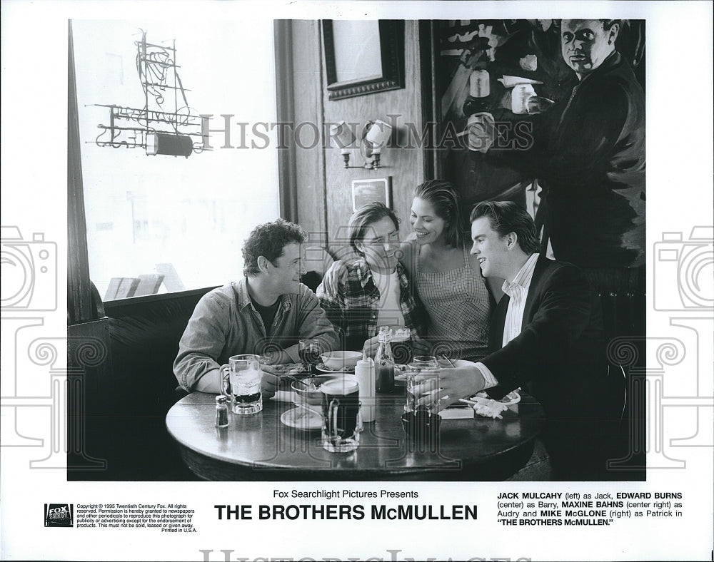 1995 Press Photo Actor Jack Mulcahy, Edward Burns, Maxine Bahns, Mike McGlone- Historic Images