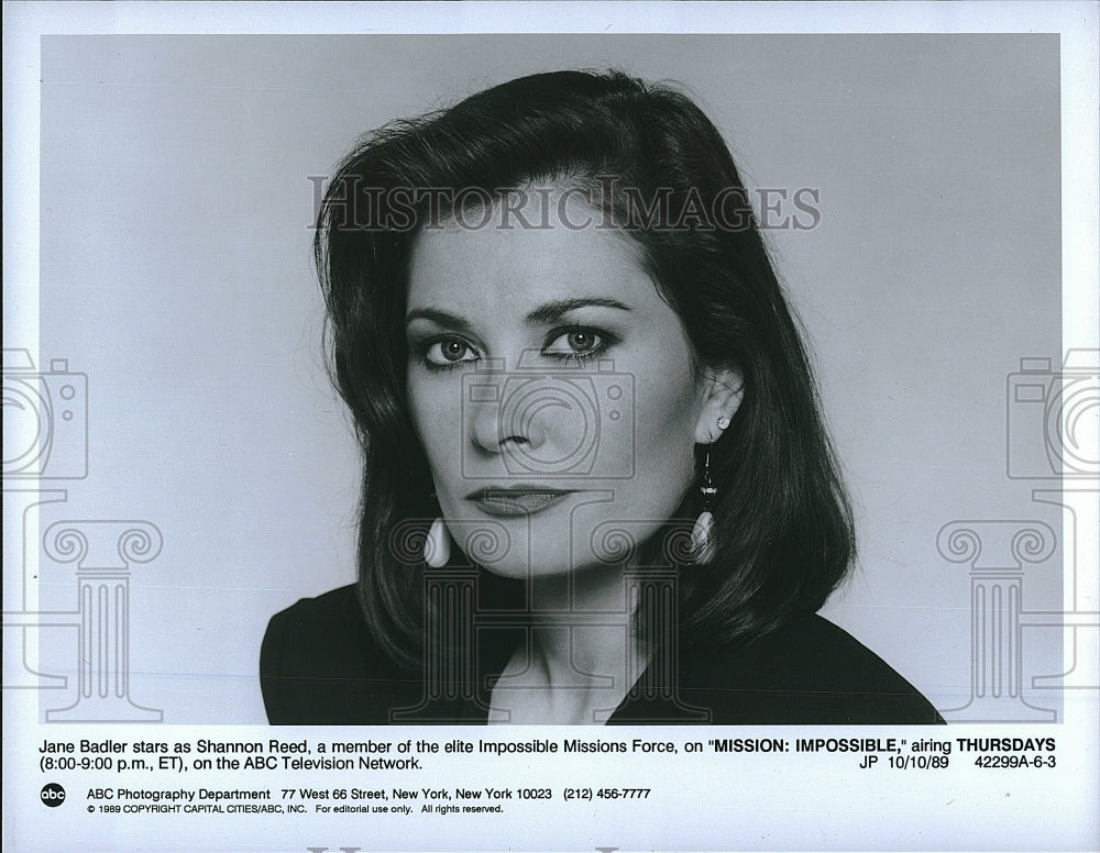 1989 Press Photo Jane Badler in &quot;Mission: Impossible&quot;- Historic Images