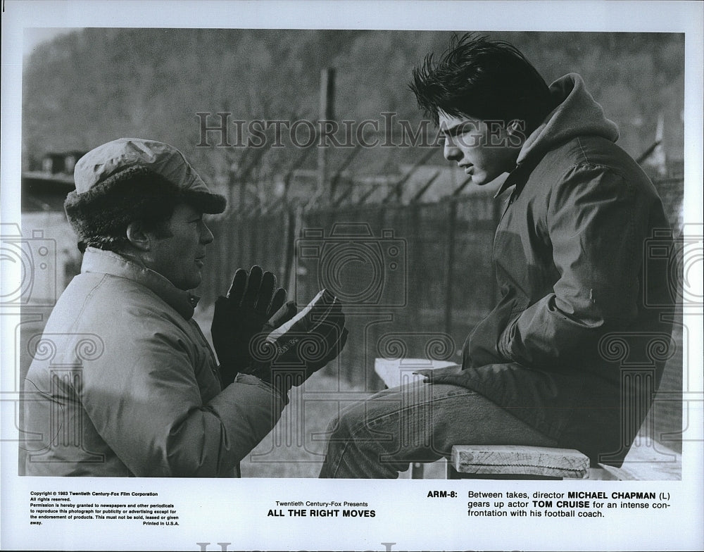 1983 Press Photo Actors Tom Cruise &amp; Michael Chapman in &quot;All the Right Moves&quot;- Historic Images