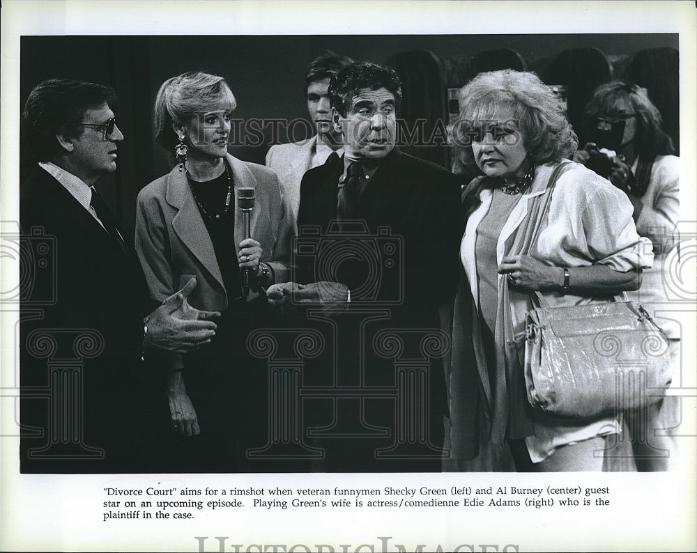 Press Photo Shecky Green Edie Adams and Al Burney in &quot;Divorce Court&quot;- Historic Images