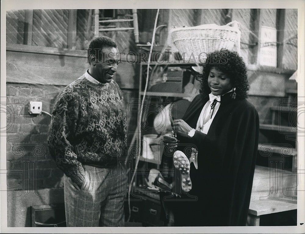 1988 Press Photo Bill Cosby, Malcolm-Jamal Warner of TV series "The Cosby Show"- Historic Images