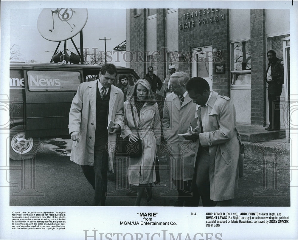 1985 Press Photo Chip Arnold Larry Brinton and Sissy Spacek in &quot;Marie&quot;- Historic Images