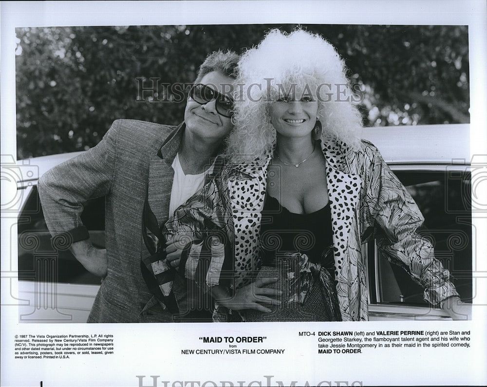 1987 Press Photo Dick Shawn and Valerie Perrine in &quot;Maid to Order&quot;- Historic Images