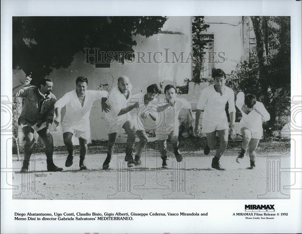 1992 Press Photo Diego Abatantuono Ugo Conti, Claudio Bisio Gigio Alberti
