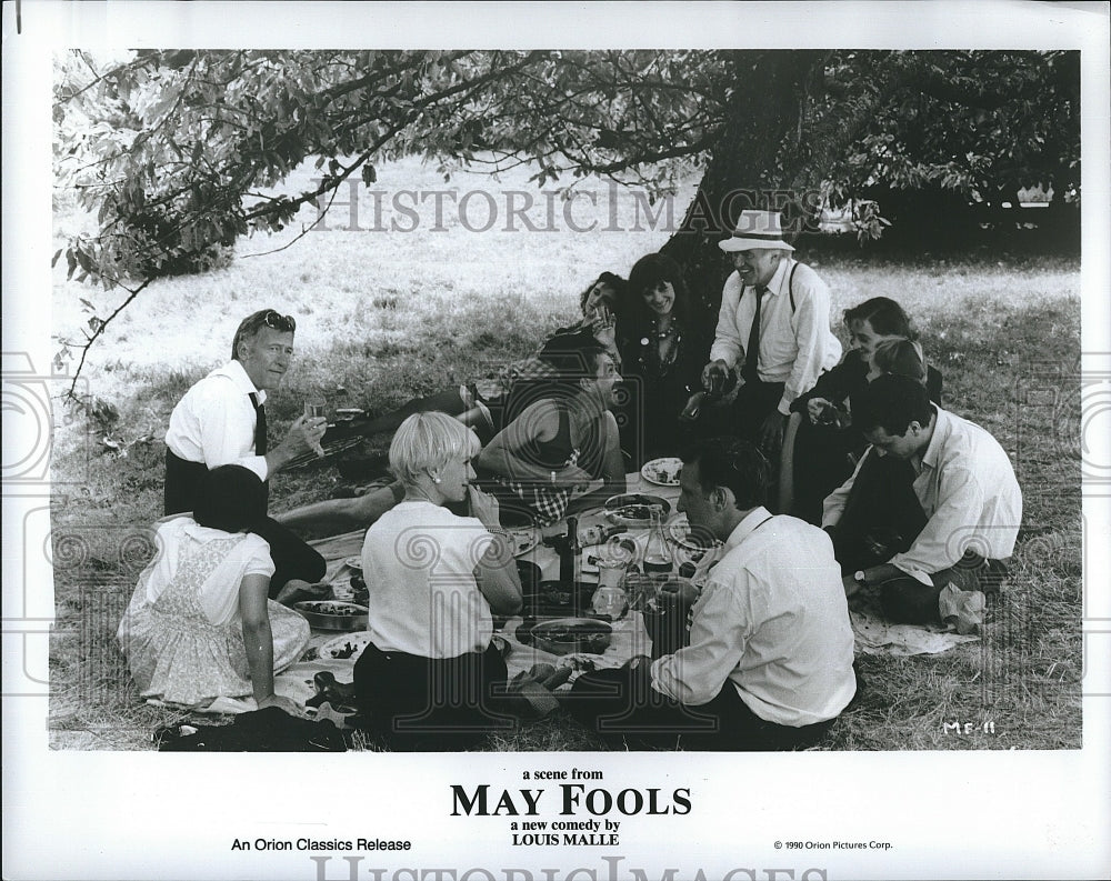 1990 Press Photo Martine Gautier Michel Piccoli Harriet Walter in &quot;May Fools&quot;- Historic Images