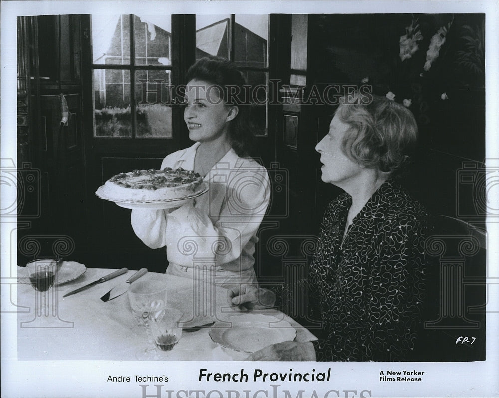 Press Photo Two Ladies &amp; A Cake In &quot;French Provincial&quot; By Andre Techine- Historic Images