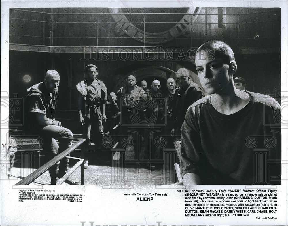 1992 Press Photo Sigourney Weaver, Charles D. Dutton &quot;Alien3&quot;- Historic Images