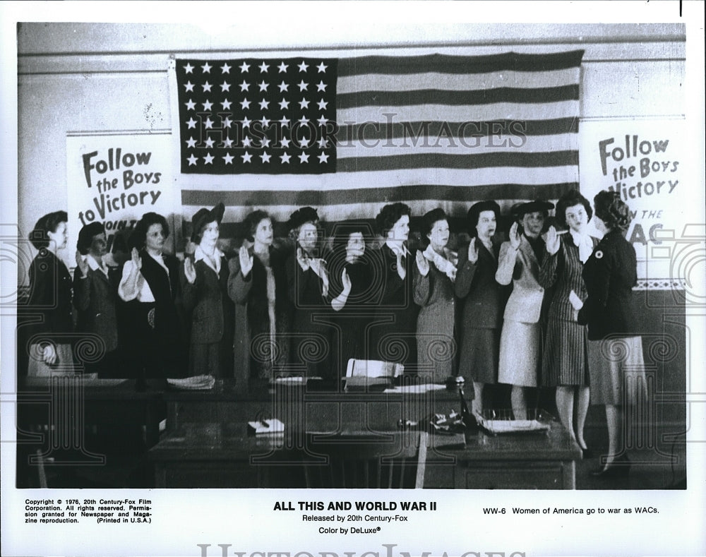 1976 Press Photo Women WACs In &quot;All This And World War II&quot;- Historic Images