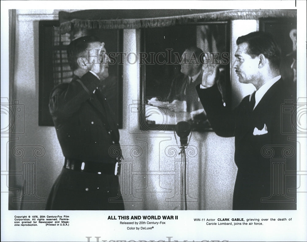 1976 Press Photo Clark Gable Joins The Air Force In &quot;All This And World War II&quot;- Historic Images