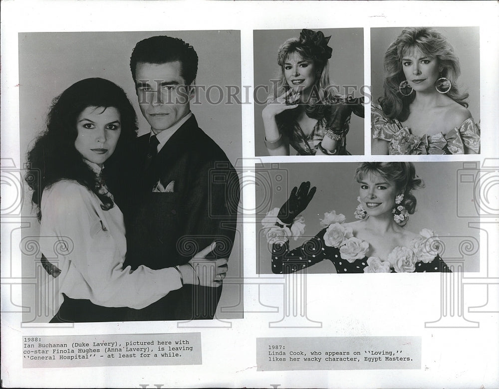 Press Photo Ian Buchanan &amp; Finola Hughes In 1988 &amp; Linda Cook In 1987- Historic Images