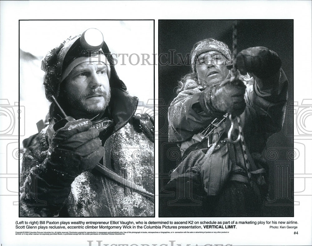 2000 Press Photo Actor Bill Paxton &amp; Scott Glenn In &quot;Vertical Limit&quot; - Historic Images