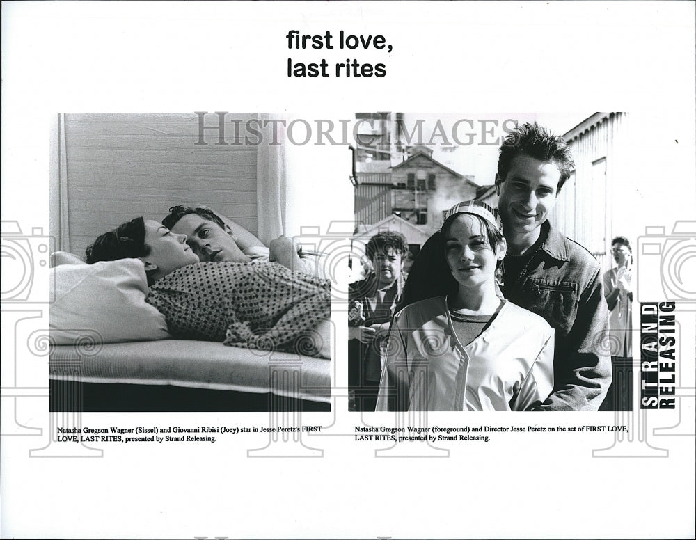 1998 Press Photo Director Jesse Peretz with stars of &quot;First Love, Last Rites&quot;. - Historic Images