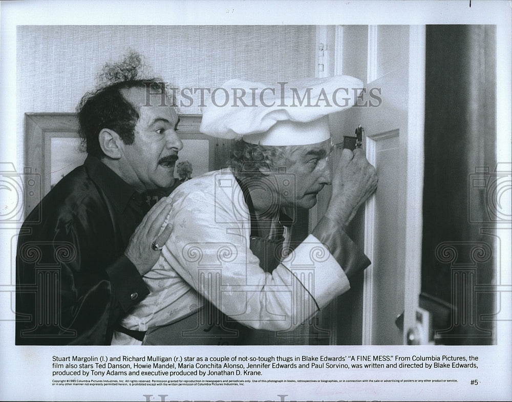 1985 Press Photo Stuart Margolin and Richard Mulligan in &quot;A Fine Mess&quot;.- Historic Images