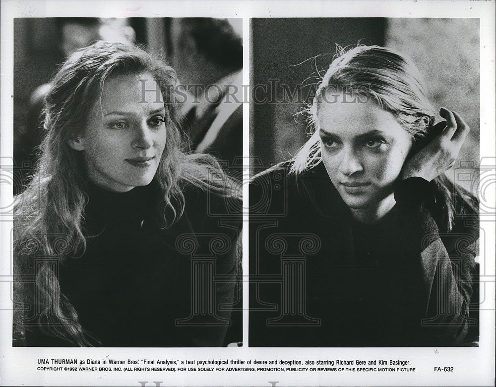 1992 Press Photo Uma Thurman in Final Analysis- Historic Images