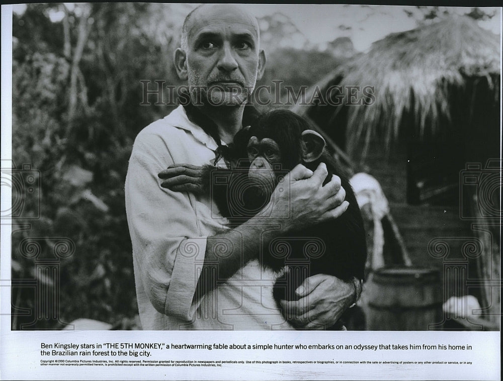 1990 Press Photo Ben Kingsley stars in &quot;The 5th Monkey&quot;. - Historic Images