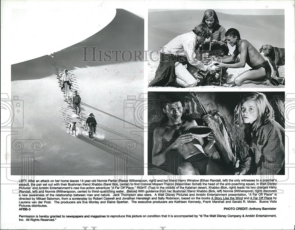 1993 Press Photo Actress Reese Witherspoon &amp; Ethan Randall in &quot;A Far Off Place&quot;- Historic Images