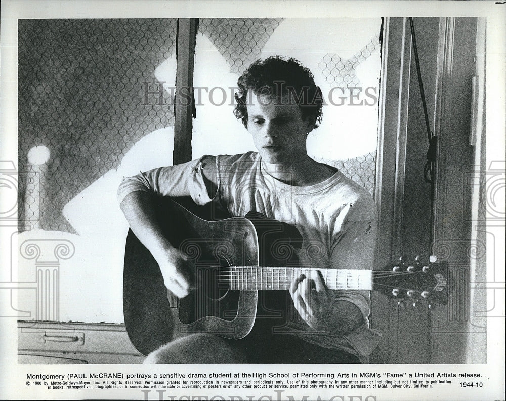 1980 Press Photo Paul McCrane as Montgomery in &quot;Fame&quot;.- Historic Images