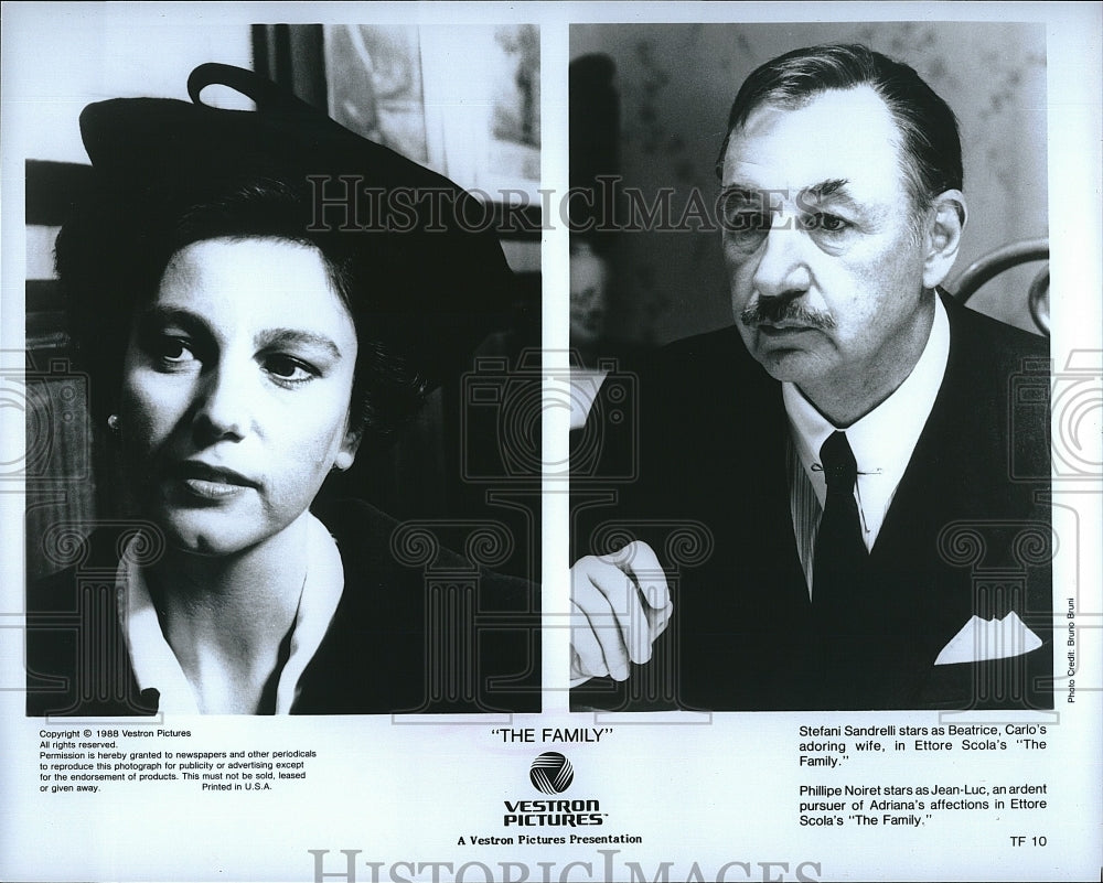1988 Press Photo Stefani Sandrelli and Phillipe Noiret in "The Family".- Historic Images