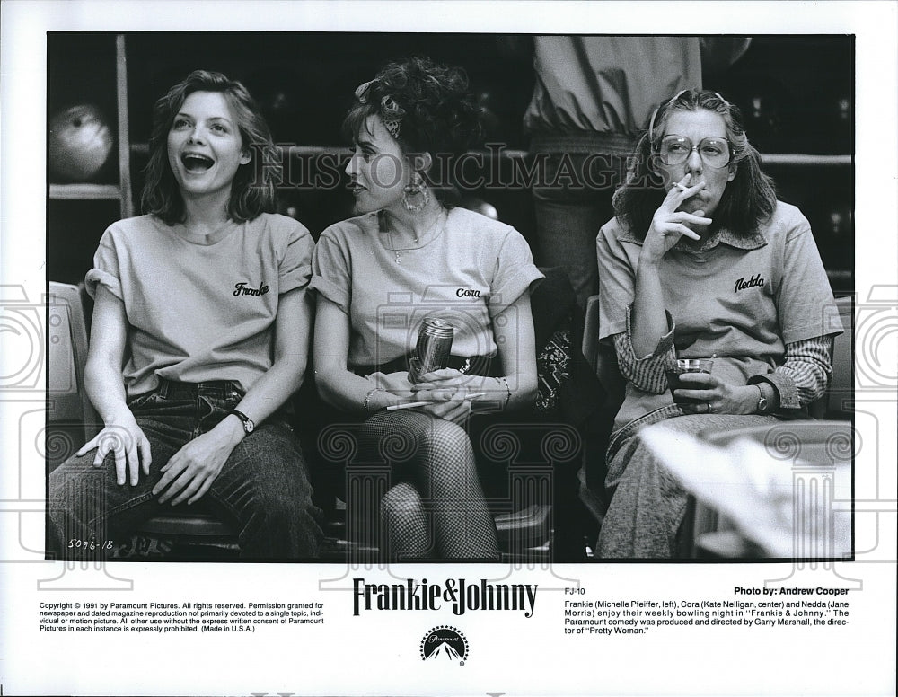 1991 Press Photo Michelle Pfeiffer, J. Morris, K. Nelligan in &quot;Frankie &amp; Johnny&quot;- Historic Images