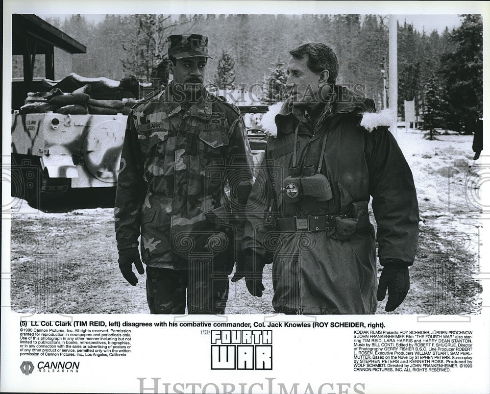 1990 Press Photo Actor Tim Reid &amp; Roy Scheider In &quot;The Fourth War&quot; - Historic Images