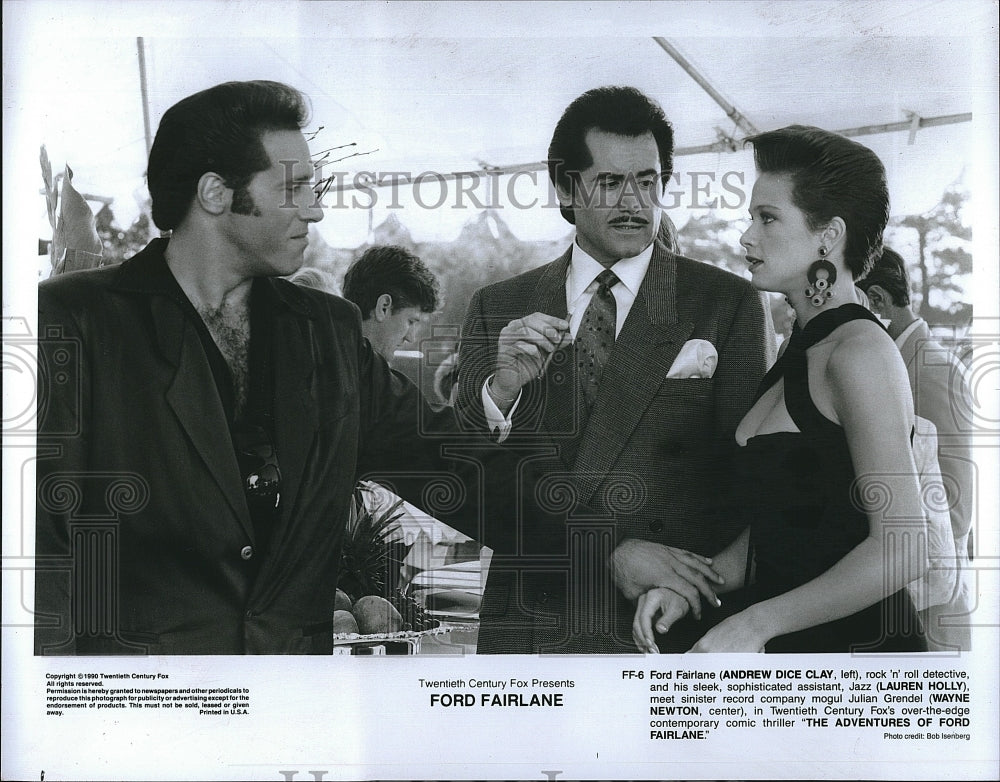 1993 Press Photo Actor Andrew Dice Clay &amp; Wayne Newton In &quot;Ford Fairlane&quot; - Historic Images