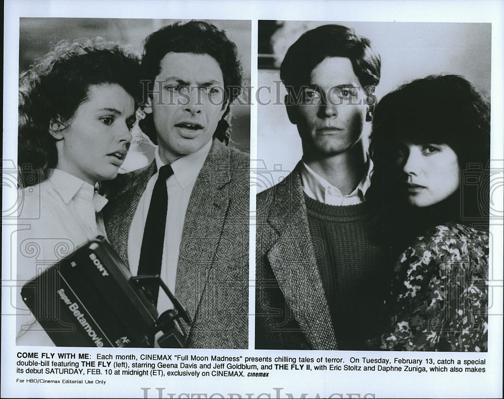 1989 Press Photo Geena Davis, Jeff Goldblum &quot;The Fly&quot;- Historic Images