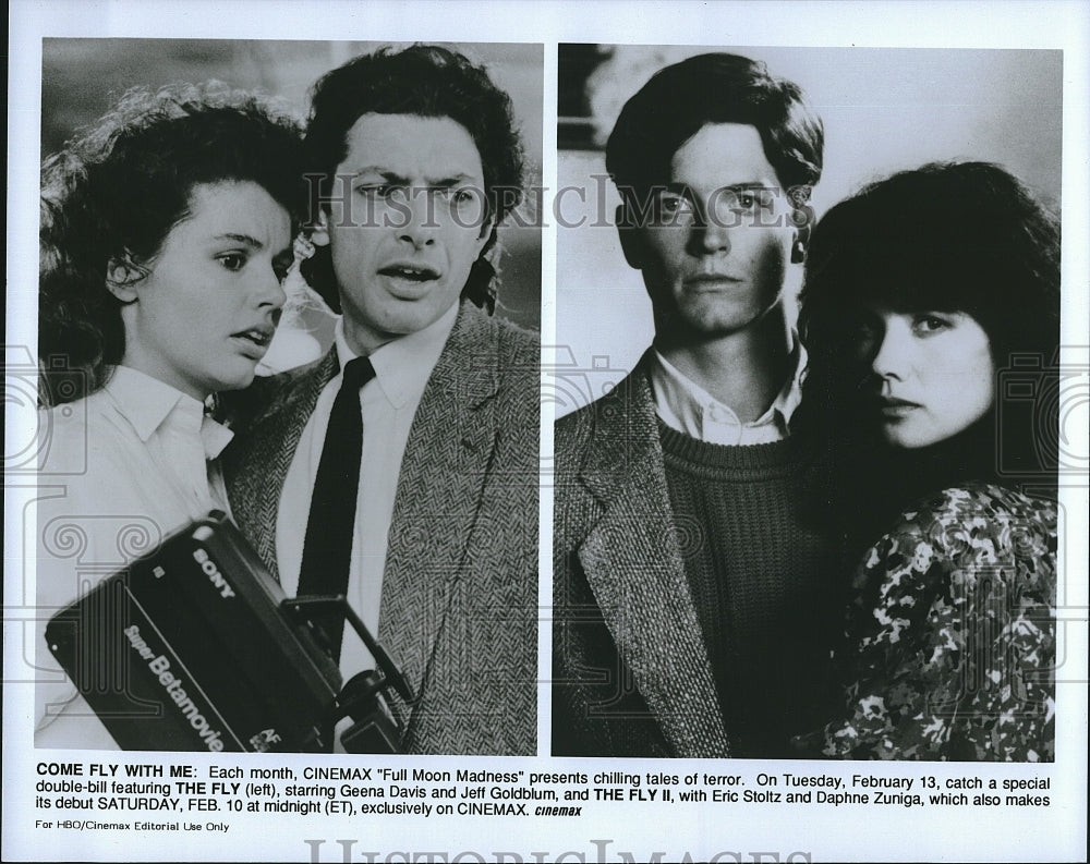 1989 Press Photo Geena Davis, Jeff Goldblum "The Fly"- Historic Images