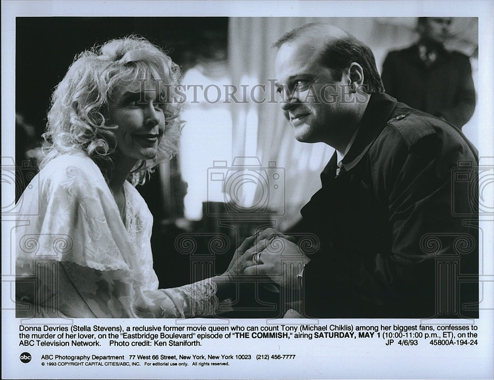 1993 Press Photo &quot;The Commish&quot; Michael Chiklis, Stella Stevens- Historic Images