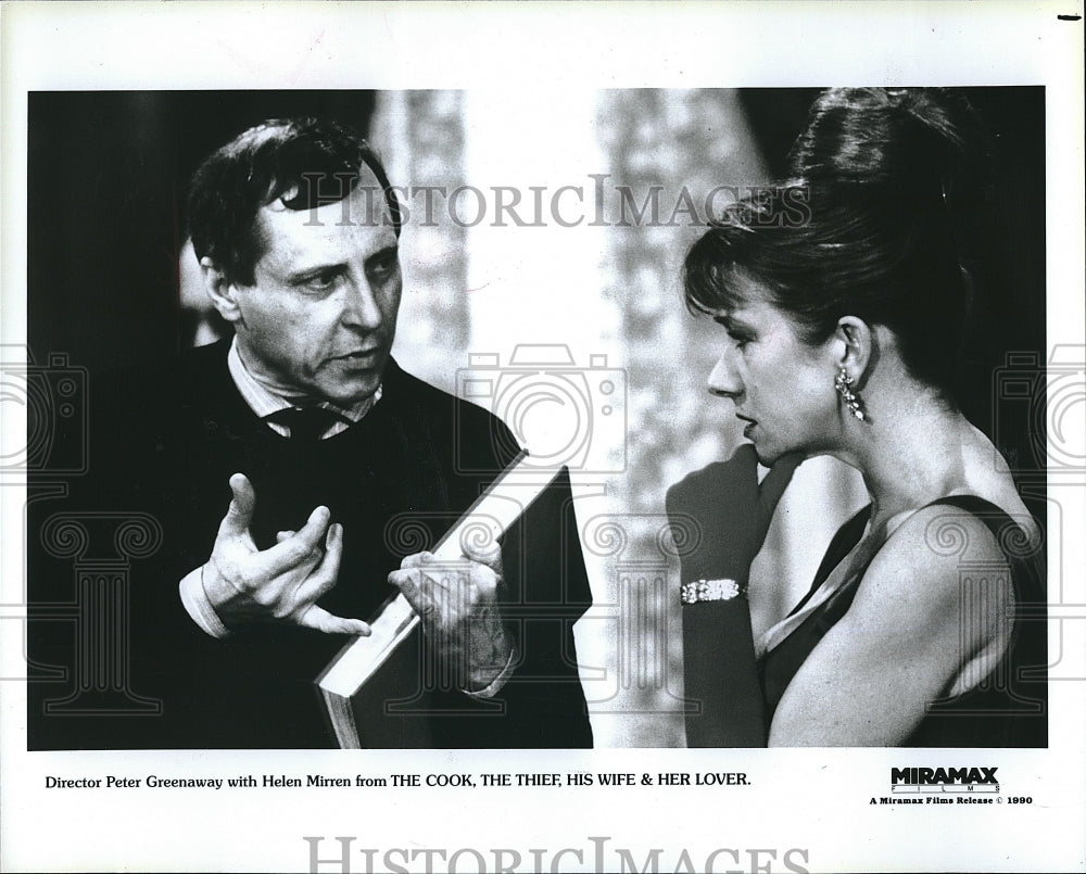 1990 Press Photo Director Peter Greenaway, Helen Mirren- Historic Images