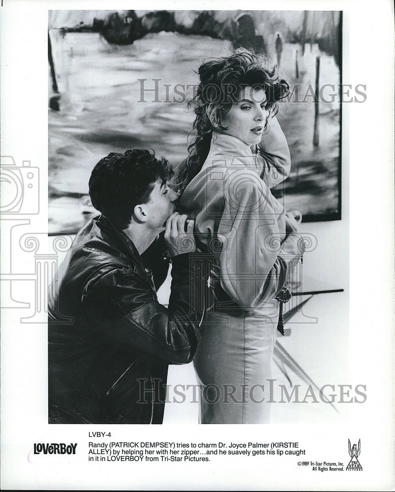 1989 Press Photo Patrick Dempsey &amp; Kristi Alley Star In &quot;Loverboy&quot;- Historic Images