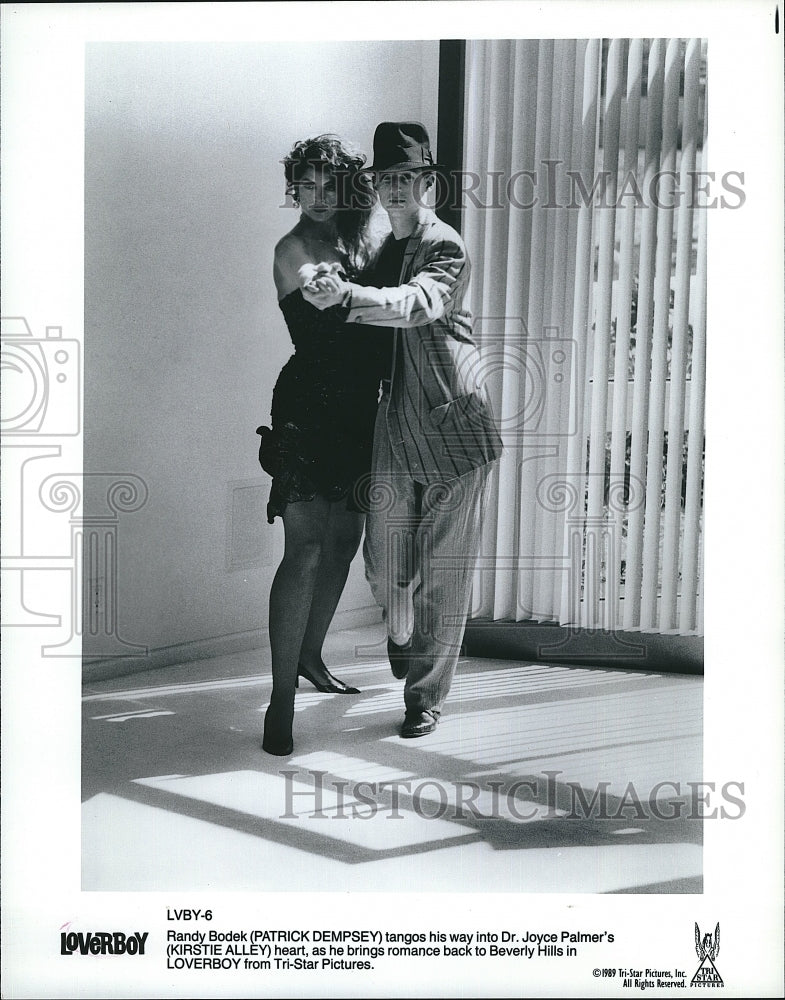 1989 Press Photo Patrick Dempsey &amp; Kristie Alley Star In &quot;Loverboy&quot;- Historic Images